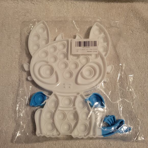 "Stitch" dragon fidget (35) poppers stress relief toy 8.5" x 6.5" silicone new - Picture 2 of 5